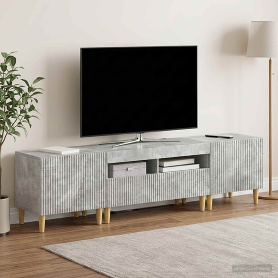 Έπιπλο Τηλεόρασης VidaXL ARNHEM με LED 3 τμχ 198 x 35 x 43 cm - Γκρι image 1