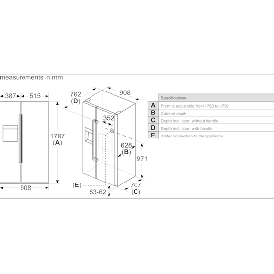 BOSCH KAD93AIEP Side-by-Side Full No Frost 562 Lt Inox Antifinger Ψυγείο Ντουλάπα image 10