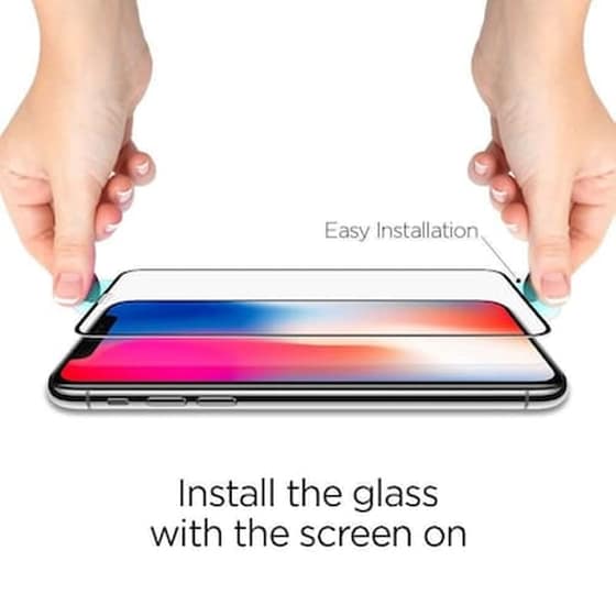 Προστατευτικό οθόνης Apple iPhone XR/iPhone 11 - Spigen Tempered Glass Fc Black image 4