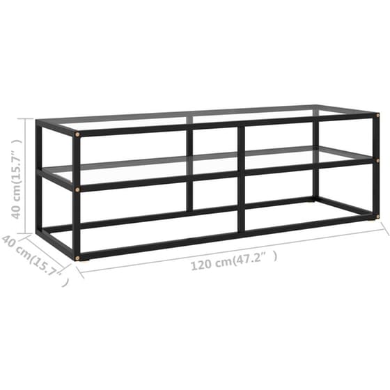 Έπιπλο Τηλεόρασης VidaXL Γυαλί 100x40x40cm - Μαύρο image 5