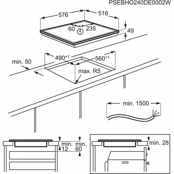 AEG TO64IM00XB 60 cm Μαύρο Εστία Eπαγωγική Αυτόνομη image 5