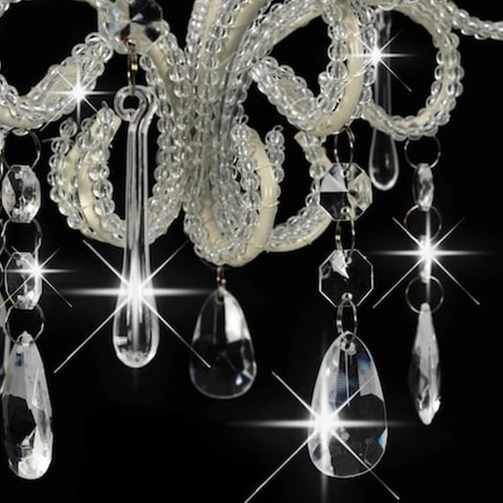 Vidaxl Φωτιστικό Οροφής Με Χάντρες Στρογγυλό Λευκό Ε14 image 5