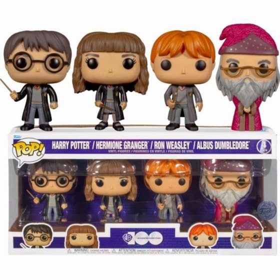Funko Pop! Harry Potter - Harry Potter, Hermione Granger, Ron Weasley, Albus Dumbledore 4-Pack image 1