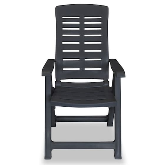 Καρέκλες Κήπου Vidaxl Ανακλινόμενες Πλαστικές 4 Τεμ. 60x61x108cm - Ανθρακί image 4