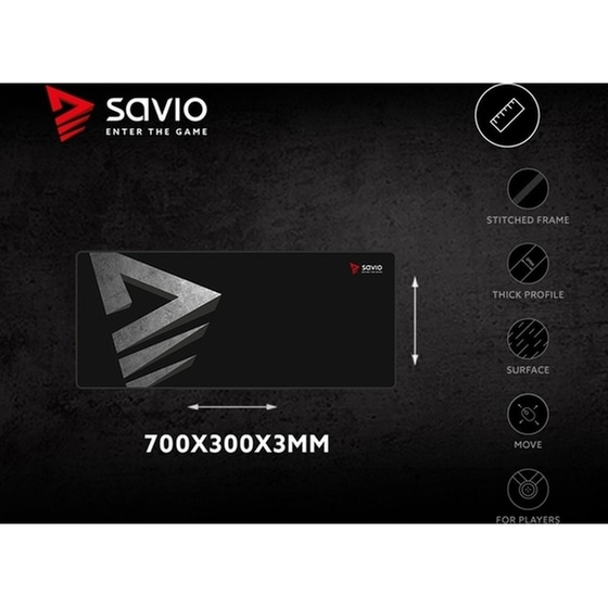 Savio Precision Control Gaming Mouse Pad XL 700 mm - Black image 7
