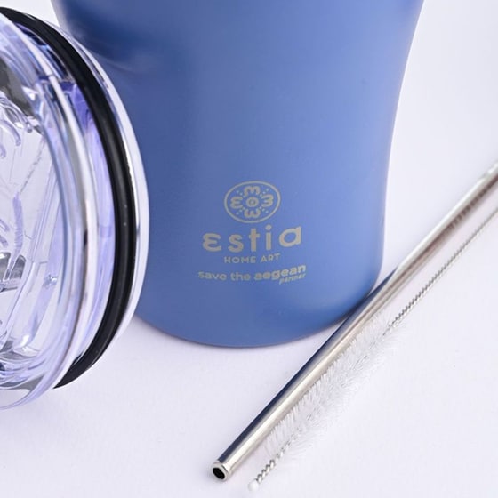 Ποτήρι Θερμός Estia Home Art Save The Aegean Denim Blue 350 ml image 5