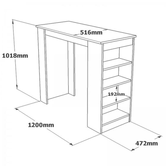 Τραπέζι Μπαρ 24mall Cocenza Atlantic Pine με Μελαμίνη 120x51.6x101.8 cm - Λευκό/Φυσικό Χρώμα image 3