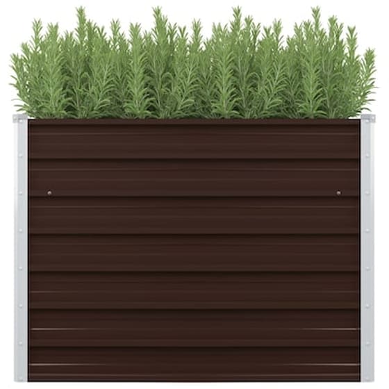 Vidaxl Ζαρντινιέρα Υπερυψωμένη Καφέ 100x40x77 Εκ. Γαλβανισμ. Χάλυβας image 1