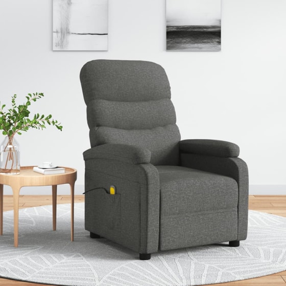 Πολυθρόνα Μασάζ VidaXL από Ύφασμα - Γκρι image 1