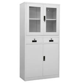 Ντουλάπα Γραφείου Vidaxl Ατσάλινη 90x40x180cm - Ανοιχτό Γκρι