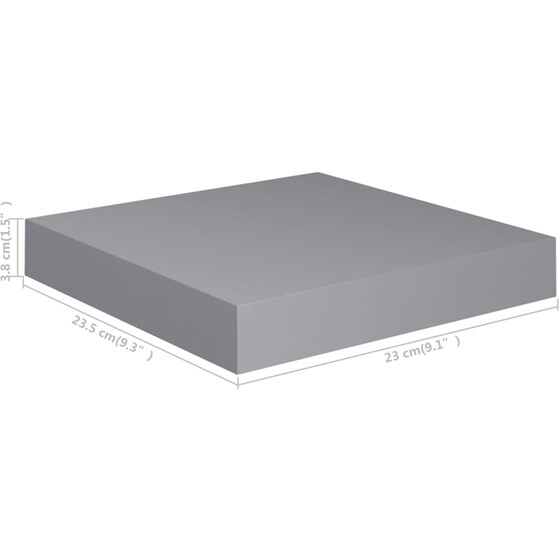 Ράφια Τοίχου VidaXL από MDF 23x23.5x3.8 cm 2 Τμχ - Γκρι image 7