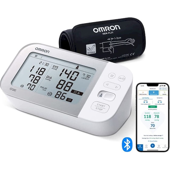 Ψηφιακό Πιεσόμετρο Omron Μπράτσου X7 Smart HEM-7361T-ESL με Bluetooth και Ανίχνευση Αρρυθμίας Λευκό image 1