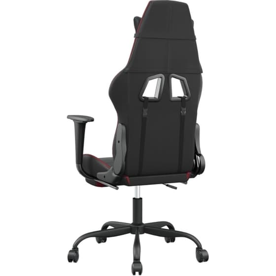 Καρέκλα Gaming VIDAXL 3143660 με Υποπόδιο από Τεχνητό Δέρμα - Μαύρο image 3