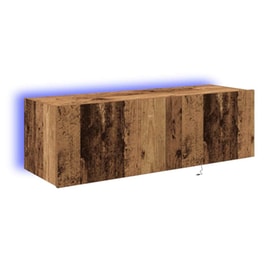 Έπιπλο Τηλεόρασης VidaXL Επιτοίχιο με LED 2 τμχ 100 x 35 x 31 cm - Παλαιωμένο Ξύλο