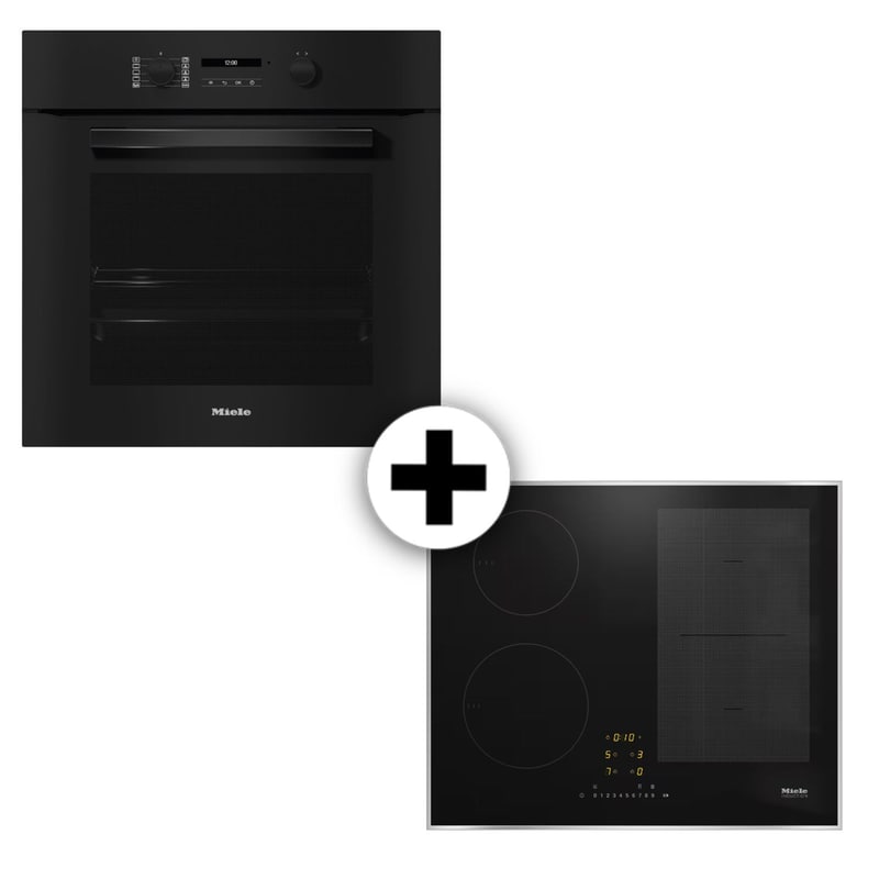 MIELE MIELE 2861-1 B125 KM 7466 FR 125 Edition 76 Lt Μαύρο Eντοιχιζόμενο Σετ Φούρνος και Εστία