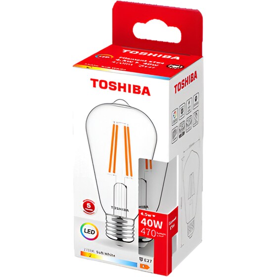 Λάμπα LED Toshiba Filament ST64 E27 4.5W 2200K - Θερμό Λευκό image 1