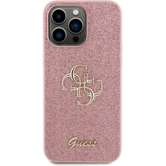 Guess Fixed Glitter 4g Logo Case Θήκη Προστασίας Από Σιλικόνη – Iphone 15 Pro Max (pink – Guhcp15xhg4sgp) image 0