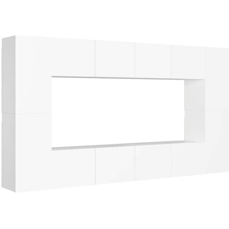 Έπιπλα Τηλεόρασης Vidaxl από Μοριοσανίδα 8 τμχ 80x30x30cm - Λευκό