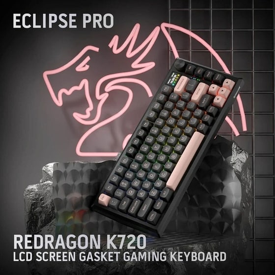Redragon Eclipse Pro K720GBP Gaming Μηχανικό Ασύρματο 2.4 GHz/Bluetooth Πληκτρολόγιο RGB Μαύρο (US) image 1
