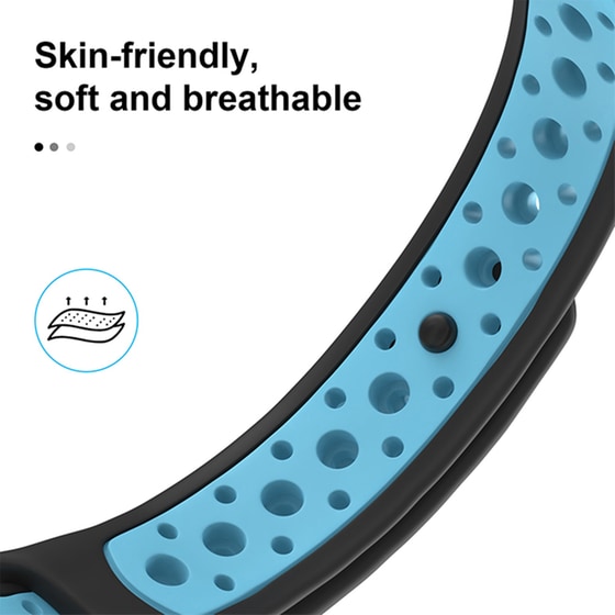Λουράκι Sonique Σιλικόνης για Xiaomi Smart Band 7 - Μαύρο / Λαχανί image 4