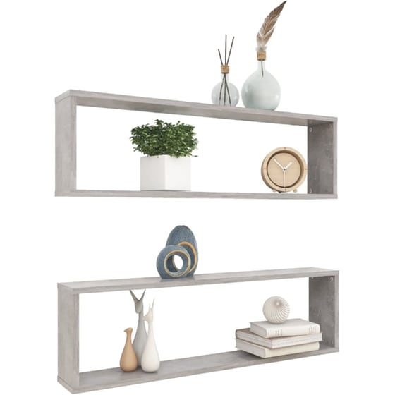 Ράφια Τοίχου VidaXL από Μοριοσανίδα 100x15x30 cm 2 Τμχ - Γκρι image 7