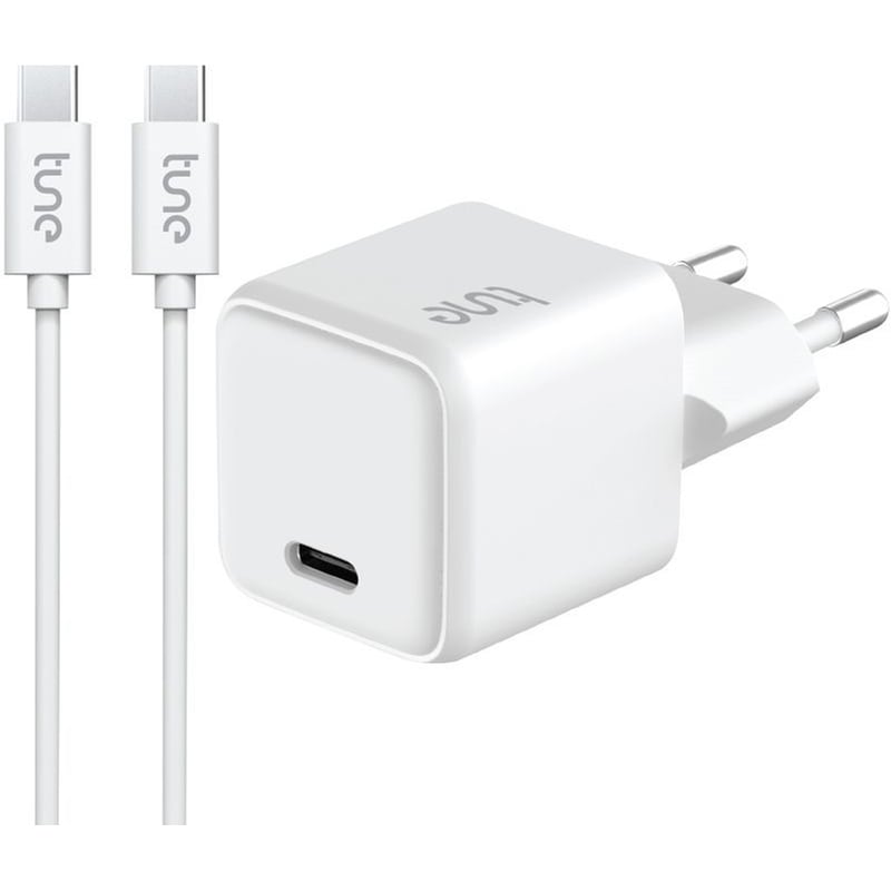 Φορτιστής Πρίζας Tune USB-C σε USBC 20W 1.5m - White