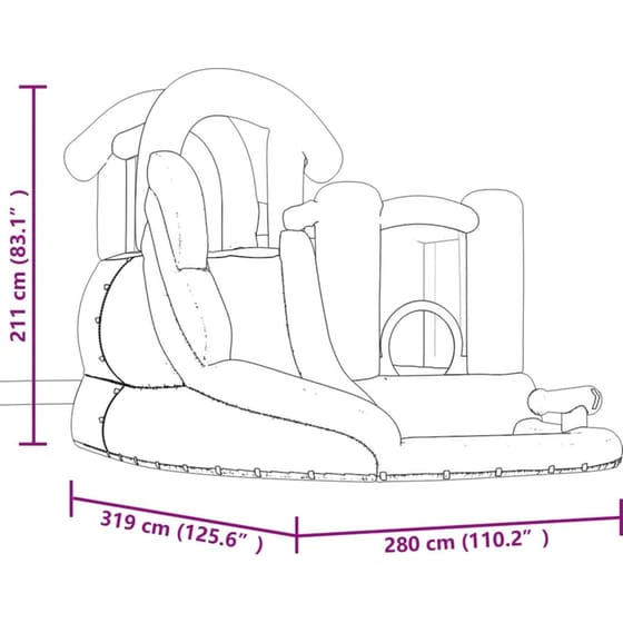 Happy Hop Φουσκωτό Κάστρο με Τσουλήθρα & Πισίνα από Ύφασμα 420D oxford με επίστρωση PVC image 7