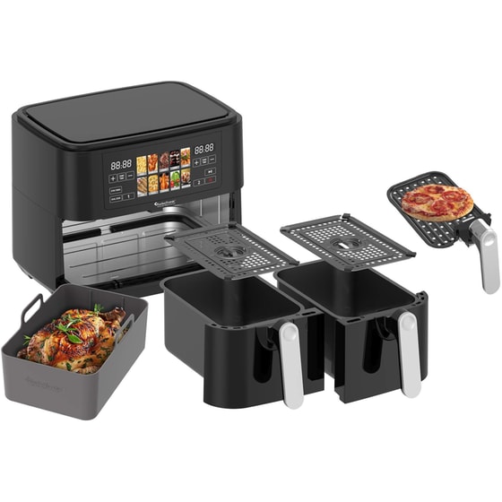 TURBOTRONIC TT-DAF8 2600 W με Αποσπώμενο Κάδο 9 L Μαύρη Διπλή Φριτέζα Αέρος- image 8