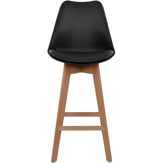 Σκαμπό Μπαρ Polihome Fiona Ξύλινη 47.5x57x104.5cm 4Τμχ - Μαύρο image 3