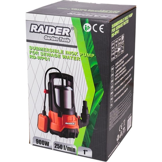 Raider Αντλια Υποβρυχια Ακαθαρτων Inox Rd-wp61 900w 1"max  250l/min 8,5m 070168 image 1