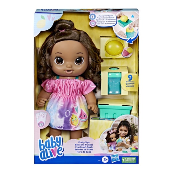 Hasbro Κούκλα Baby Alive Fruity Sips Lemon Brown Hair (F7357) image 0