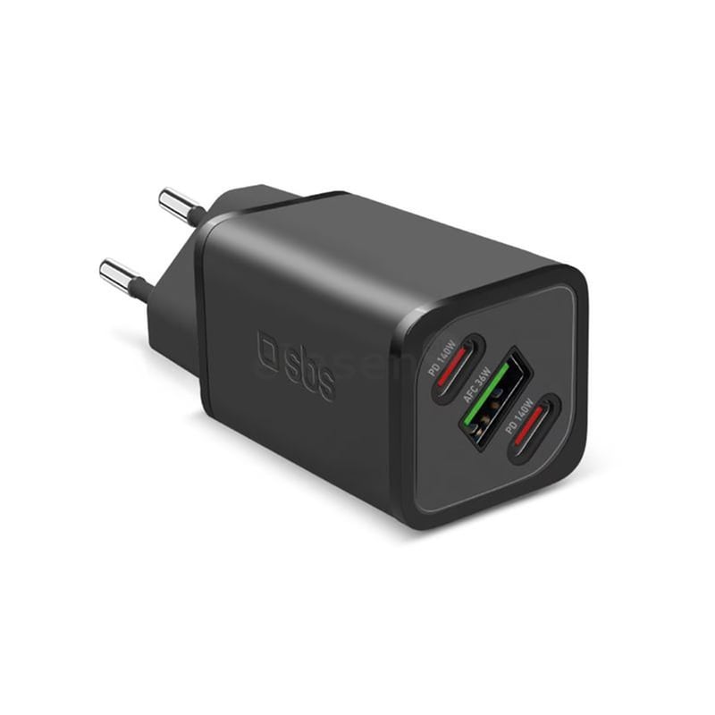 Φορτιστής Πρίζας SBS TETRGANUSB2CPD140W USB‑A, USB‑C 140 W - Μαύρο