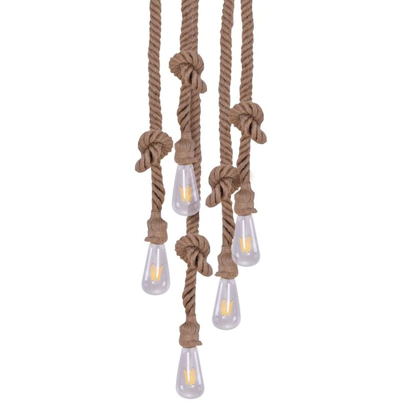 Φωτιστικό Οροφής Πολύφωτο Homelighting Maya 77-4346 από Σχοινί/Μέταλλο - Φυσικό