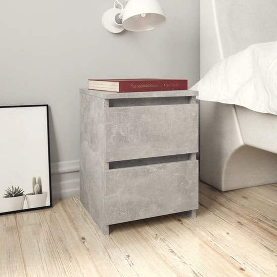 Κομοδίνο Vidaxl Από Μοριοσανίδα 2τμχ 30x30x40 cm - Γκρι Σκυροδέματος image 2