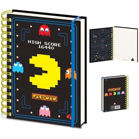 Σημειωματάριο Pyramid Α5 Ριγέ Σπιράλ  Pac-Man High Score Wiro image 1