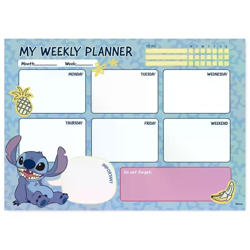 ERIK Εβδομαδιαίο Πλάνο Μπλοκ A4 Disney Lilo And Stitch Tropical 21x29cm