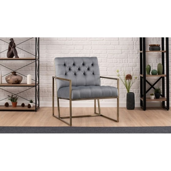 Πολυθρόνα 24mall Lario Ύφασμα από Ύφασμα/Ξύλο 66x78x84 cm - Γκρι image 1