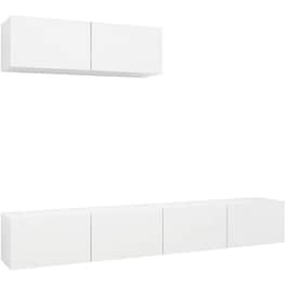 Έπιπλα Τηλεόρασης VidaXL Μοριοσανίδα 3 Τμχ 100x30x30cm - Λευκό