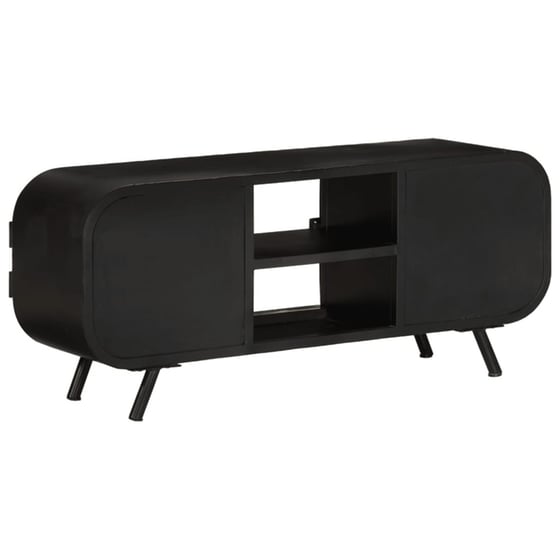 Έπιπλο Τηλεόρασης  VidaXL από Ξύλο Μάνγκο  110x30x45 cm - Mαύρο image 5