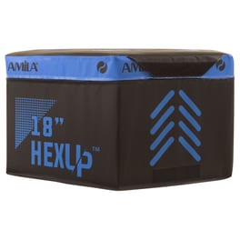 Πλειομετρικό Κουτί Amila Hexup Εξάγωνο 45 cm - Μαύρο/Μπλε
