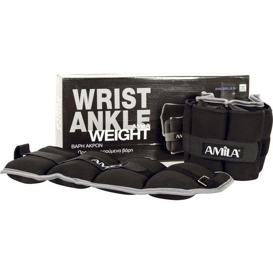 Βαράκια Άκρων 2 x 5kg Ρυθμιζόμενου Βάρους Amila 44106 από Νεοπρένιο - Μαύρα image 2