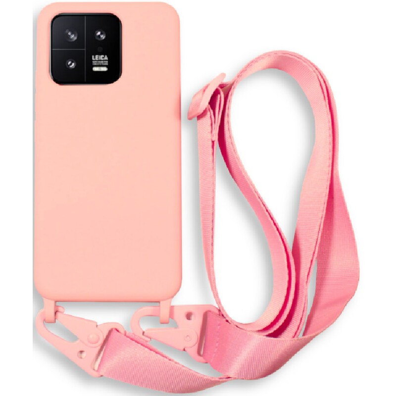 BODYCELL Θήκη Xiaomi 13 Pro - Bodycell Θήκη Σιλικόνης με Λουράκι Λαιμού - Pink