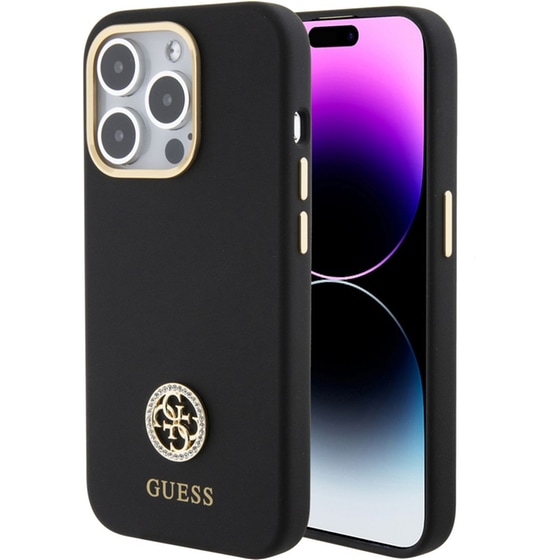 Guess Quot;4g Strass Logo Collection Quot; Case Θήκη Προστασίας Από Σιλικόνη – Iphone 15 Pro (black – Guhcp15lm4dgpk) image 4