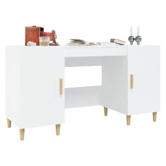 Γραφείο VidaXL από Επεξεργασμένο Ξύλο 140x50x75 cm - Λευκό image 3
