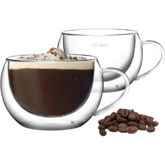 Σετ Φλιτζάνια Cappuccino LAMART LT9012 2τμχ Γυάλινα  270 ml -Διάφανα image 3
