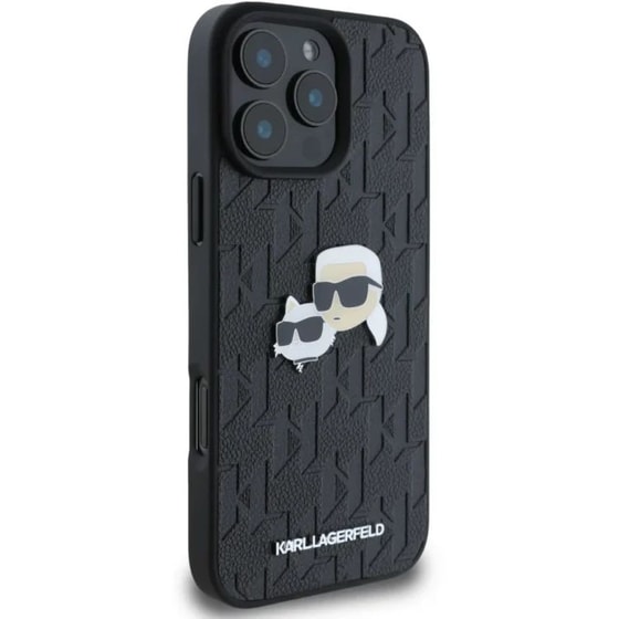 Θήκη Apple iphone 16 Pro Max - Karl Lagerfeld Monogram Ikonik Patch Saffiano - Μαύρο image 4