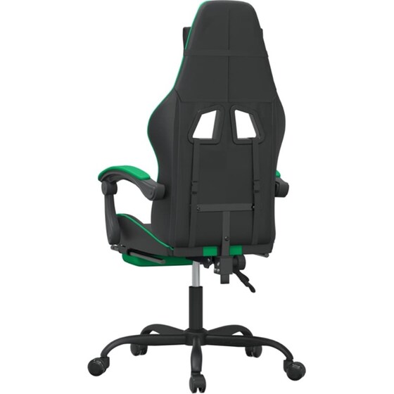 Καρέκλα Gaming VIDAXL 349534 με Υποπόδιο από Τεχνητό Δέρμα - Μαύρο image 3