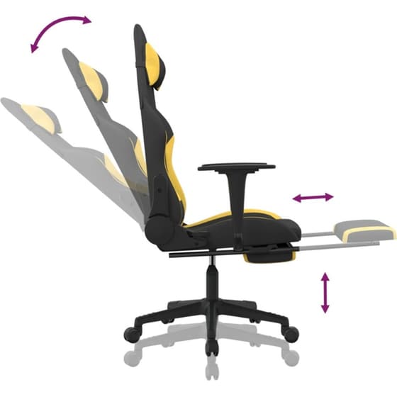 Καρέκλα Gaming VIDAXL 3143746 με Υποπόδιο - Μαύρο image 5