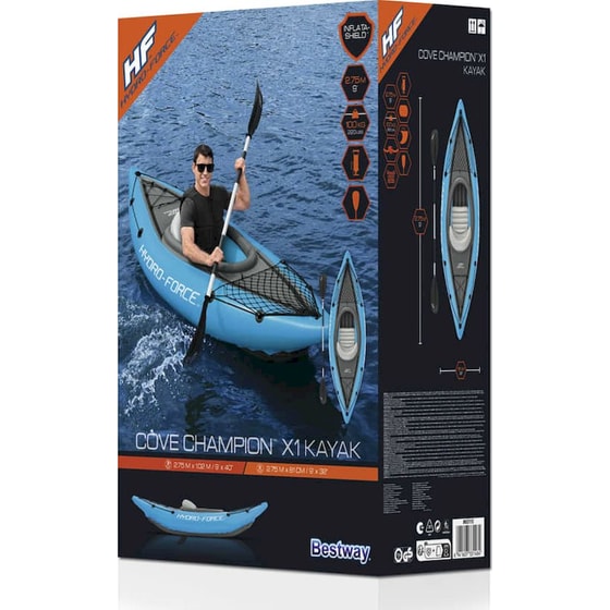 Καγιάκ Φουσκωτό Μονοθέσιο Bestway Hydro-Force 275cm - Γαλάζιο/ Γκρι image 13