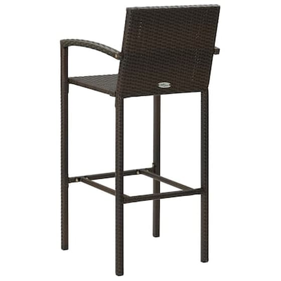 Σκαμπό Κήπου VidaXL από Συνθετικό Ρατάν 52x56x118 cm 4 Τμχ - Καφέ image 5